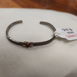 Silver Metal w/ Purple Stone Bracelet #450